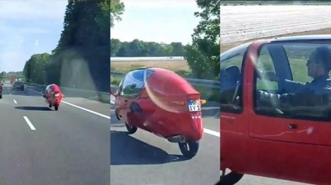 Viral Penampakan Mobil Roda Dua Melintas di Jalanan, Tuai Perdebatan
