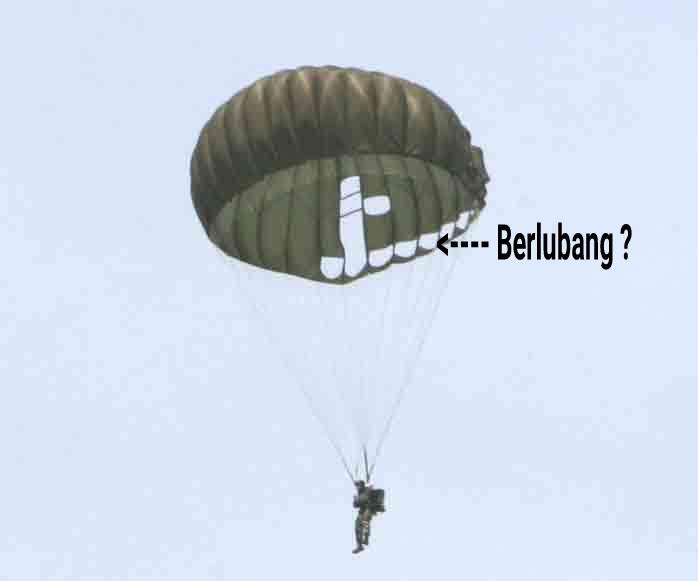 Mengapa Parasut Milik TNI Berlubang ?