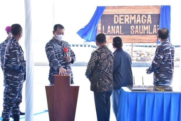 Perkuat Pengamanan ALKI III, KSAL Resmikan Dermaga Lanal Saumlaki