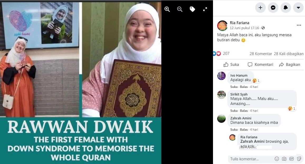 Bikin Malu Warganet, Gadis Down Syndrome Viral Karena Menghafal 30 Juz Al Quran