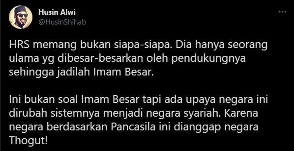 HabibRizieq Merasa Belum Pantas Disebut ImamBesar,Husin Alwi: Memang Bukan Siapasiapa