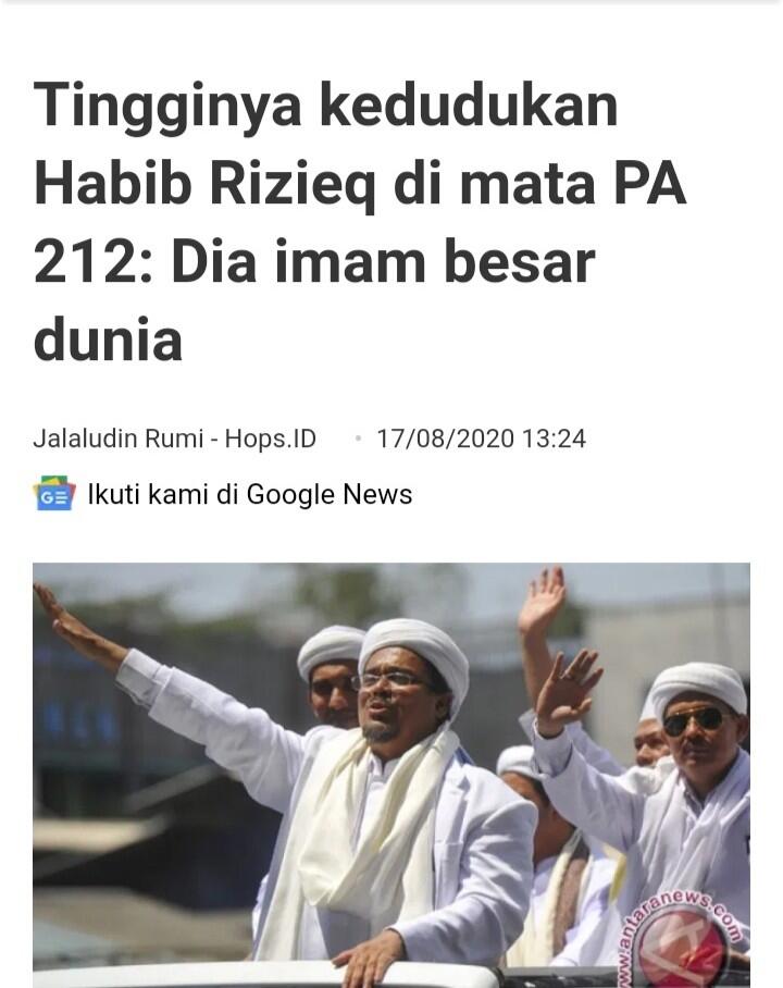 HabibRizieq Merasa Belum Pantas Disebut ImamBesar,Husin Alwi: Memang Bukan Siapasiapa