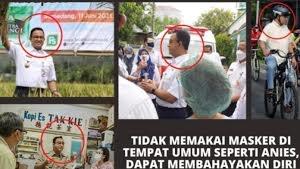 Netizen Serang Anies Baswedan: Tidak Pakai Masker Berbahaya, Jangan Ditiru