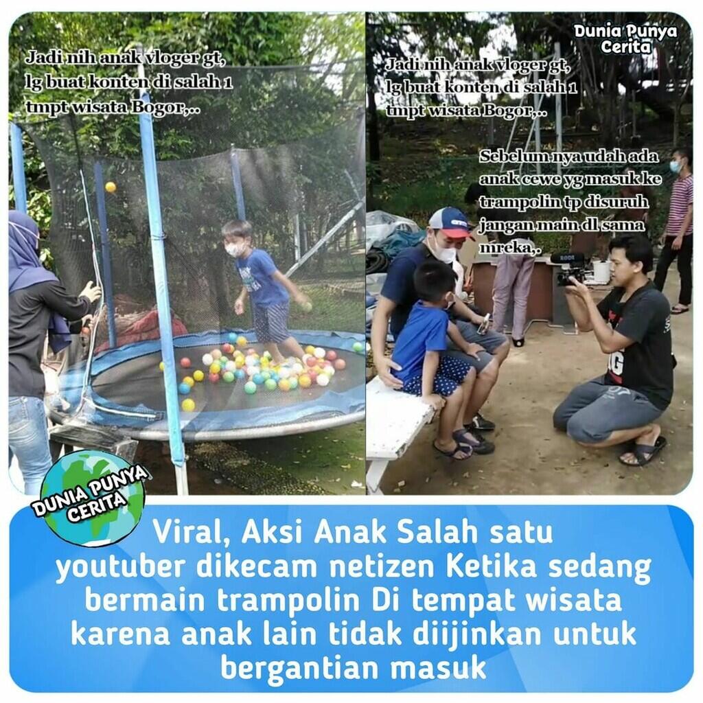 Viral Video Aksi Anak Seorang Yutuber Waktu Ngonten Di Tempat Wisata, Menuai Kecaman!