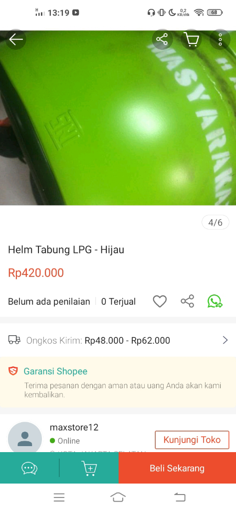 Helm LPG dijual online!