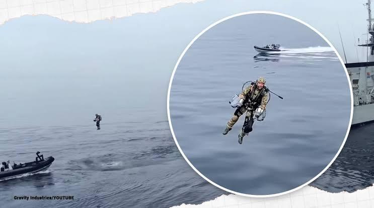 Video Penampakan 'Manusia Terbang' Saat Ujicoba Teknologi Militer Jet Pack !