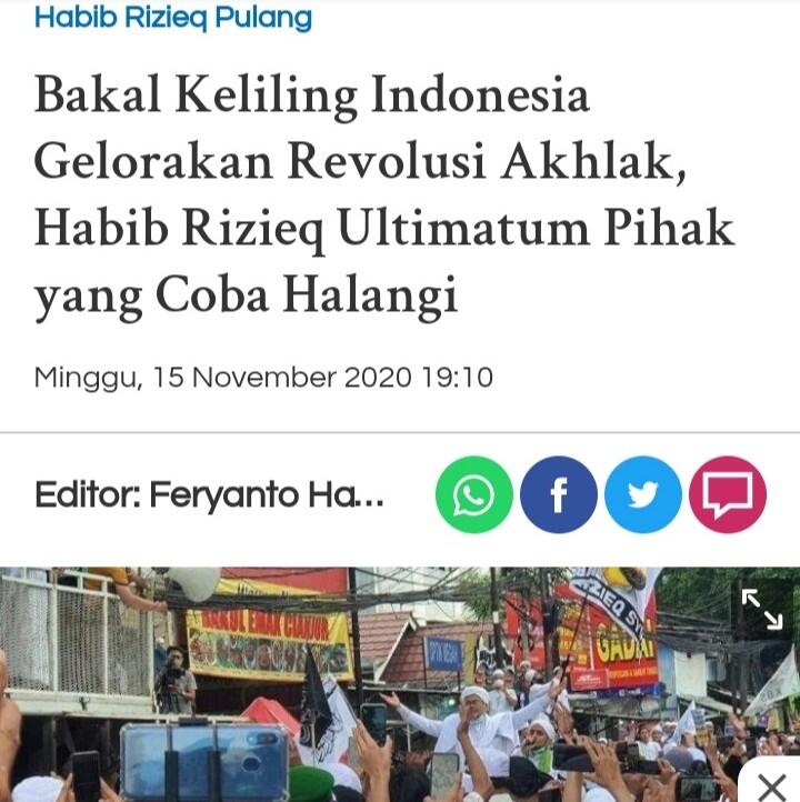 Aktivis: Omongan Habib Rizieq Lebih Dipercaya Rakyat daripada Jokowi