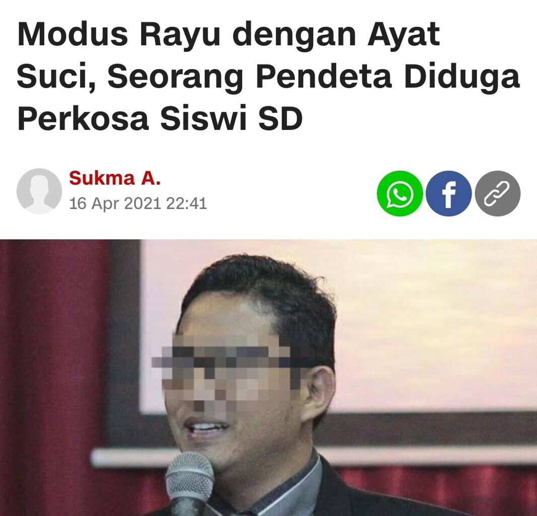 Kasus Pendeta Cabul Dilimpahkan ke Kejaksaan, Para Korban Minta Segera Disidang