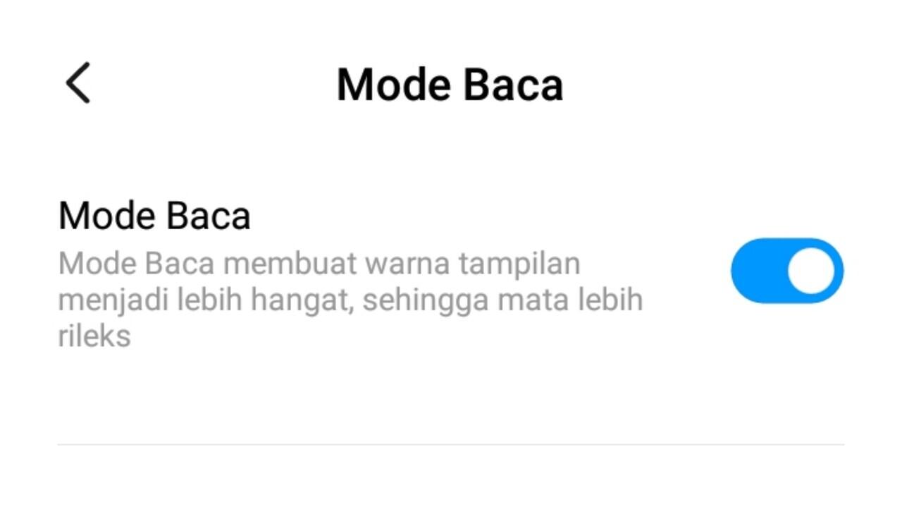 Ada dua cara untuk menghidupkan dan mematikan mode Baca