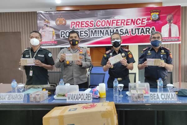 Polres Minahasa Utara Gagalkan Peredaran Rokok Ilegal Asal Jawa Timur