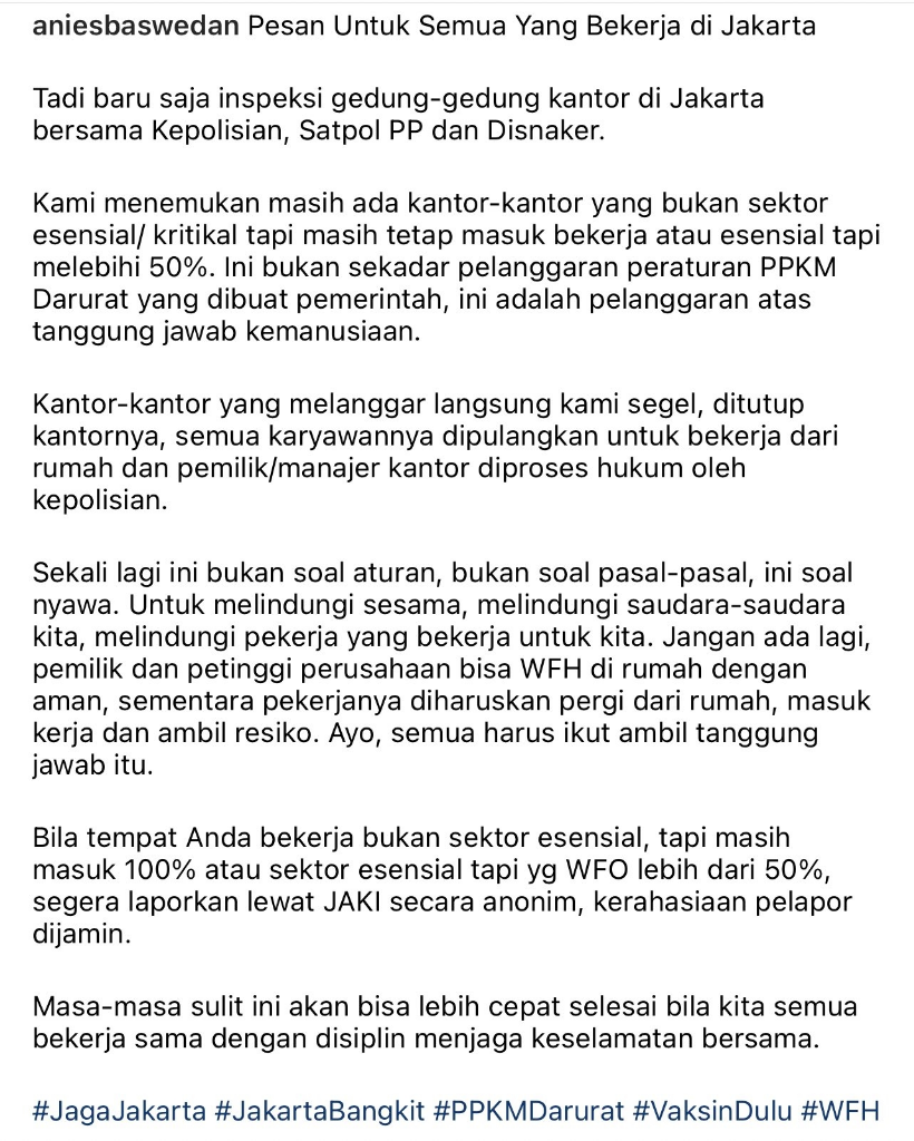 Kantor Paksa WFO saat PPKM Darurat? Ini Cara Lapor Lewat Aplikasi JAKI