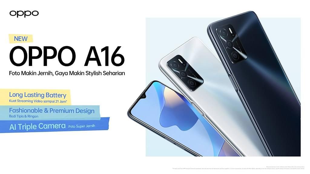 OPPO Rilis Ponsel A16 dengan Batre Jumbo, Harga Bersahabat di Indonesia