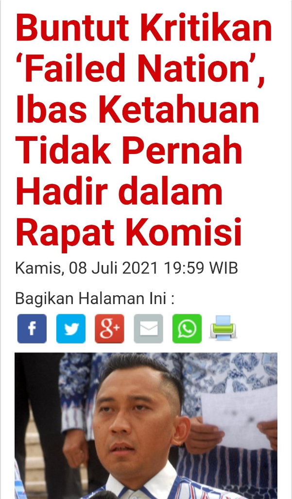 Ibas Tetap Tak Hadiri Rapat Komisi VI DPR dengan Menteri BUMN Usai Disindir Andre R.