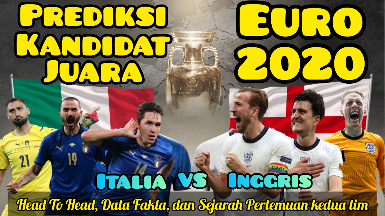 Prediksi Kandidat Calon Juara Final Italia VS Inggris Euro Europa League 2020 2021