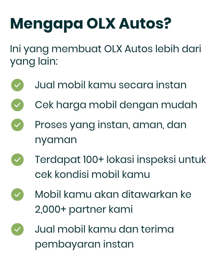 Jual Mobil Instan, Aman, dan Nyaman, OLX Autos Saja!