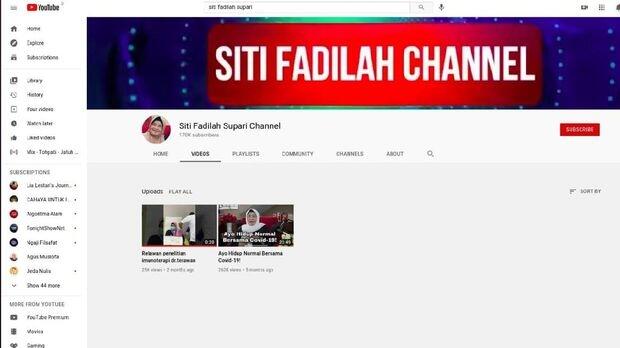 2 Video Eks Menkes Siti Fadilah Di-takedown YouTube, Disebut Tak Sesuai WHO
