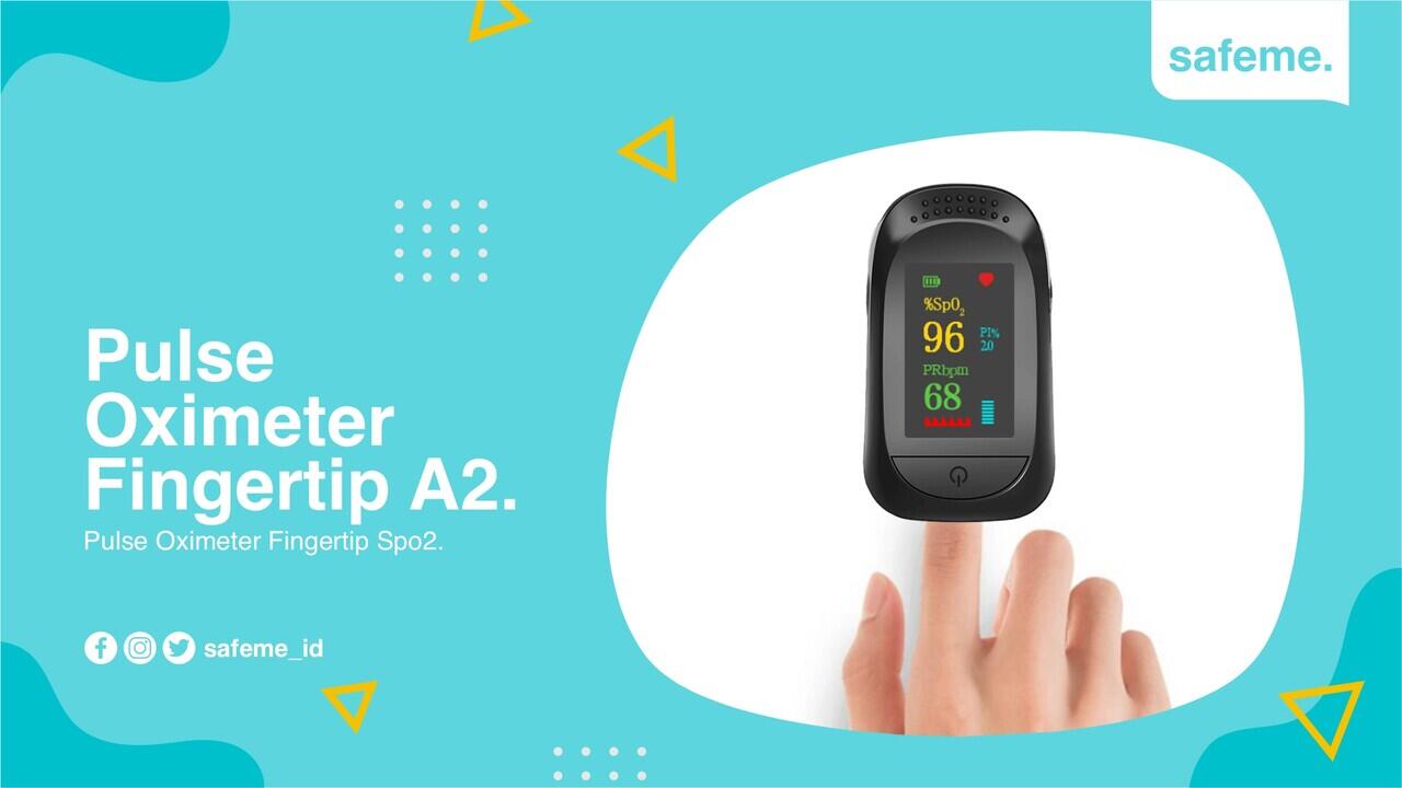Pulse Oximeter Fingertip A2 Alat Kesehatan Pengukur Kadar Saturasi Oksigen