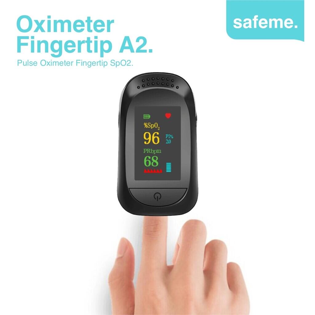 Pulse Oximeter Fingertip A2 Alat Kesehatan Pengukur Kadar Saturasi Oksigen
