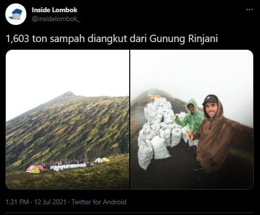 Viral Aksi Bule Prancis Angkut 1,6 Ton Sampah di Gunung Rinjani
