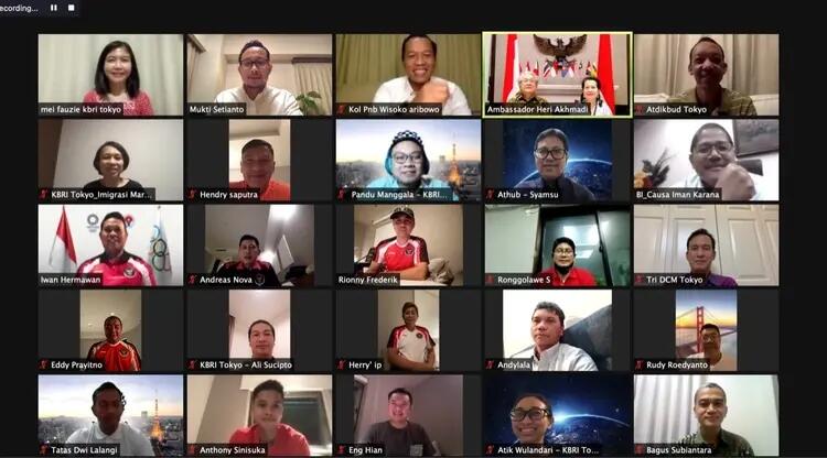 Dubes RI untuk Jepang Beri Semangat Virtual Atlet Bulu Tangkis Indonesia Di Olimpiade