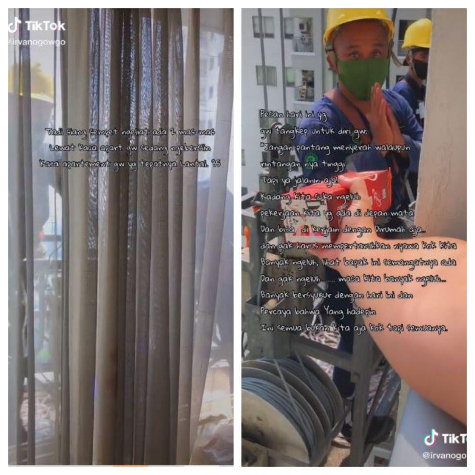 Sederhana tapi Berharga, Pria Ini Beri Teh Kemasan Pada Pembersih Kaca Apartemen