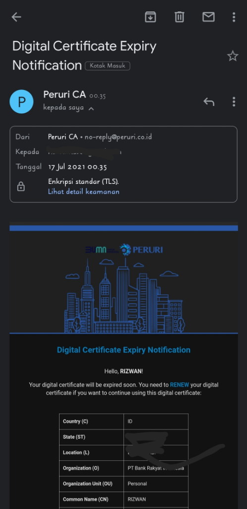 &#91;ask&#93; Kenapa Dapat Email Dari Peruri Ca