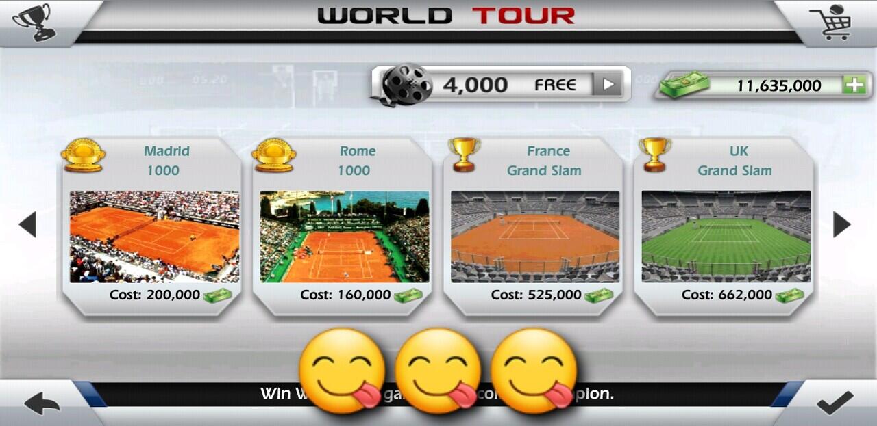 Bertanding Semua Turnamen di Game Tennis 3D