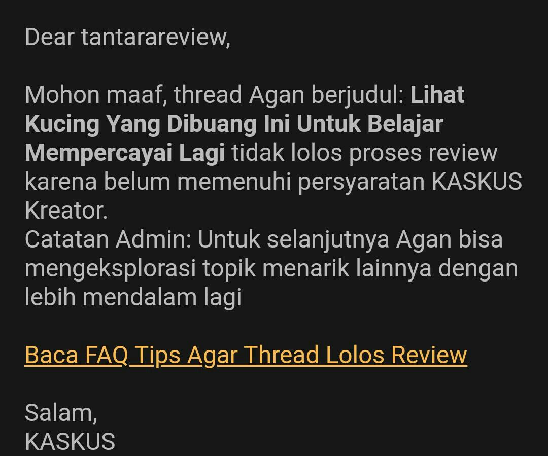 Thread Gak Lolos Review Gara-Gara Gak Menarik Walaupun Viewnya Banyak