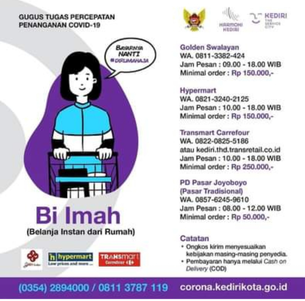 Tak Bisa Keluar Rumah Saat PPKM, Warga Kediri Bisa Belanja Lewat Layanan Bi Imah
