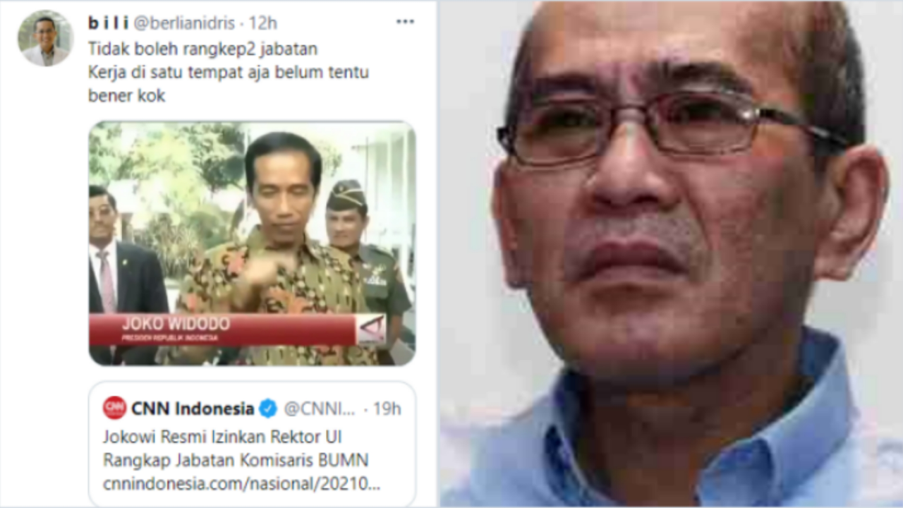 Dlu Bilang Tak Boleh Rangkp Jabatn, Faisal Basri: Apa Presiden Baca yg Ditandatangni?