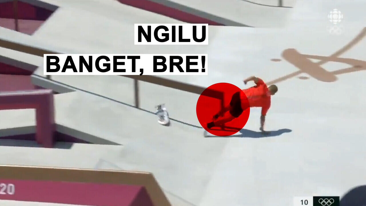 Terjadi! Momen Paling Menyakitkan Bagi Pemain Skateboard Di Olimpiade Tokyo 2020.