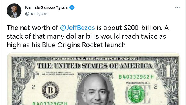 Uang Jeff Bezos Kalau Ditumpuk Bisa Sampai ke Luar Angkasa