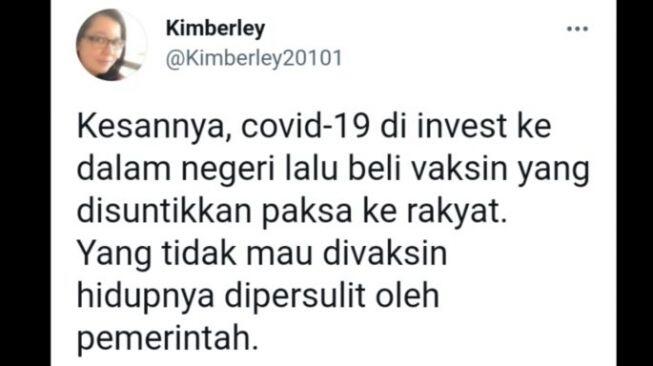 Sebut Pemerintah Invest Covid19 dan Paksa Suntik Vaksin,Warga Dipersulit Jika Menolak