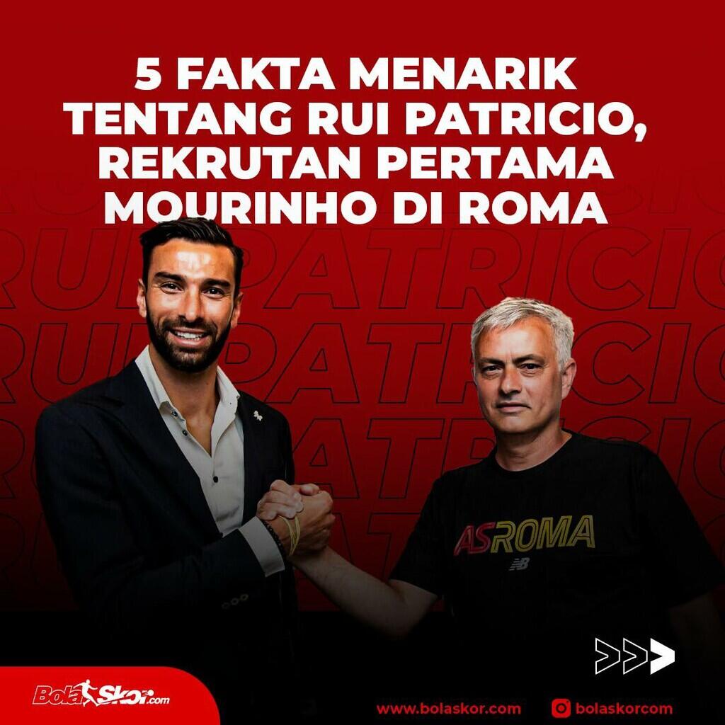 5 Fakta Menarik Tentang Rui Patricio, Rekrutan Pertama Mourinho di Roma