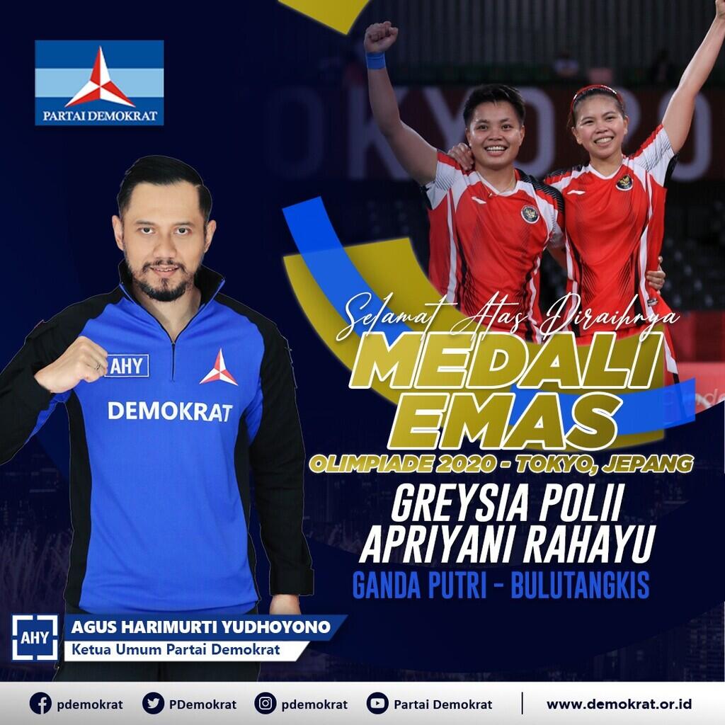 Bikin Senyum, Ucapan Selamat atas Medali Emas Olimpiade Greysia-Apriyani