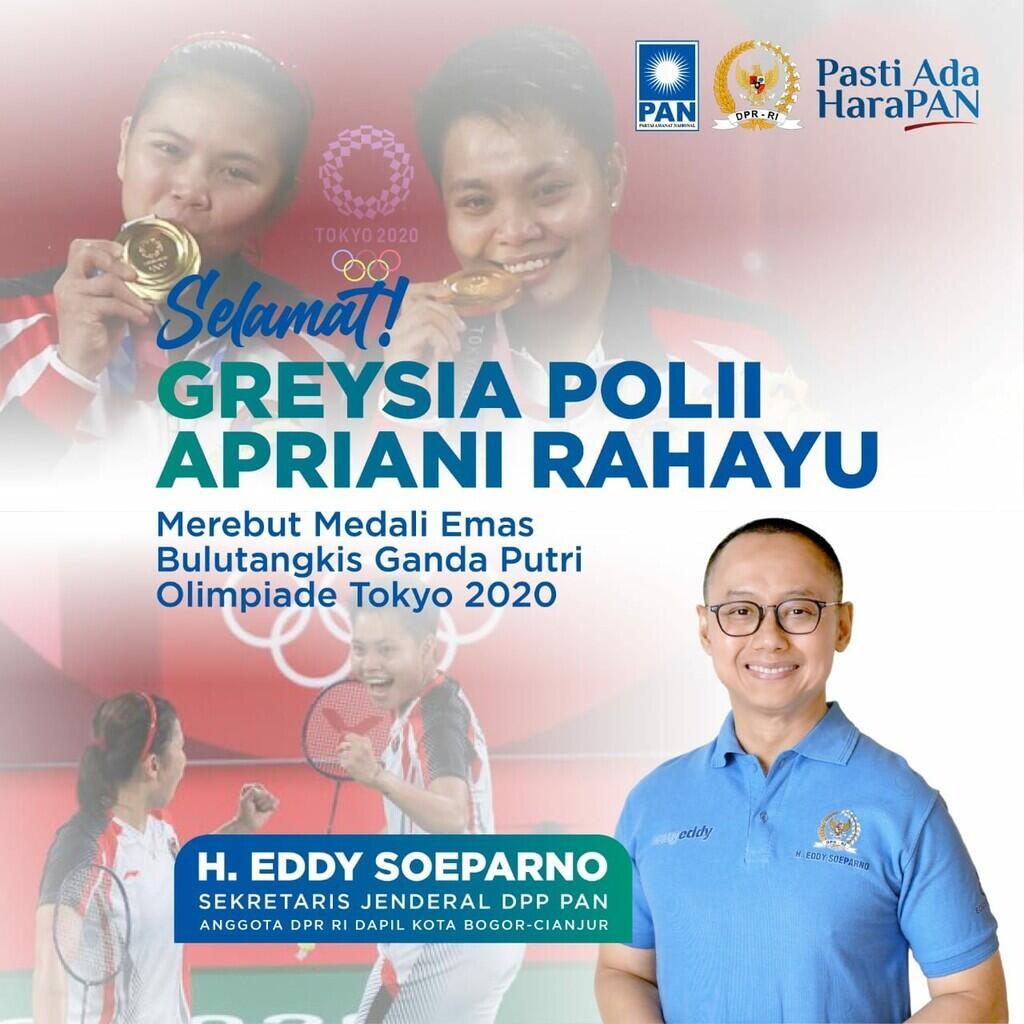 Bikin Senyum, Ucapan Selamat atas Medali Emas Olimpiade Greysia-Apriyani