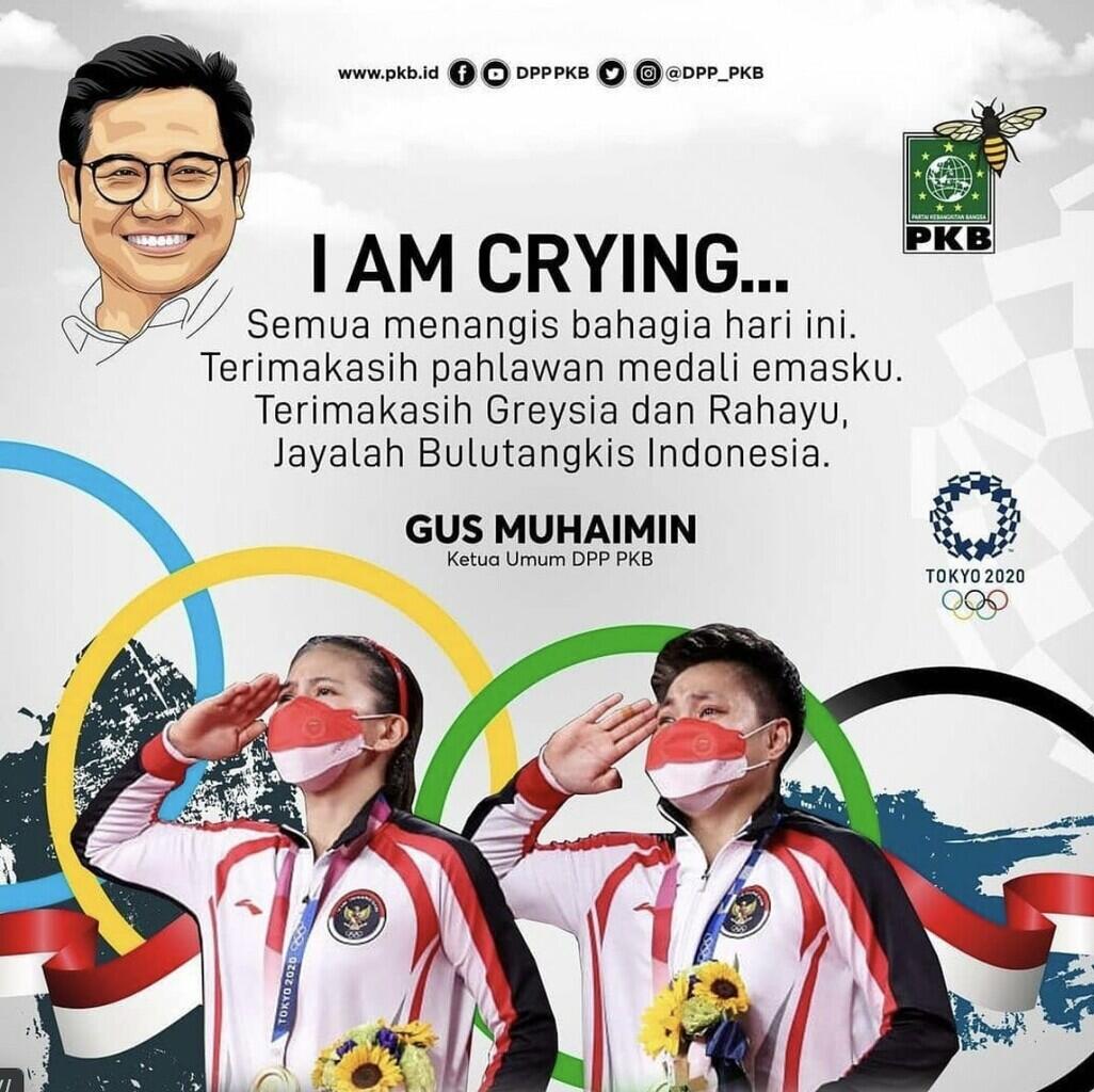 Bikin Senyum, Ucapan Selamat atas Medali Emas Olimpiade Greysia-Apriyani