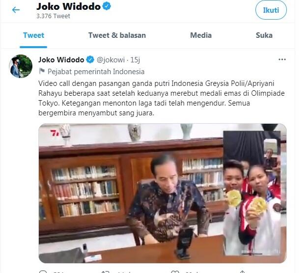 Bikin Senyum, Ucapan Selamat atas Medali Emas Olimpiade Greysia-Apriyani