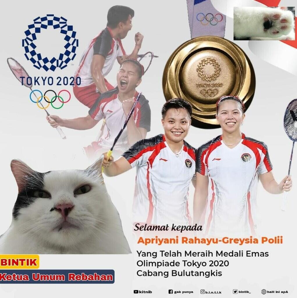 Bikin Senyum, Ucapan Selamat atas Medali Emas Olimpiade Greysia-Apriyani