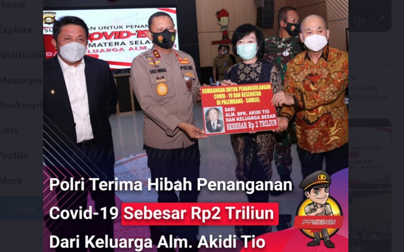 ORI : Mengapa Donasi Rp 2 Trilliun Akidi Tio Harus ke Kepolisian?