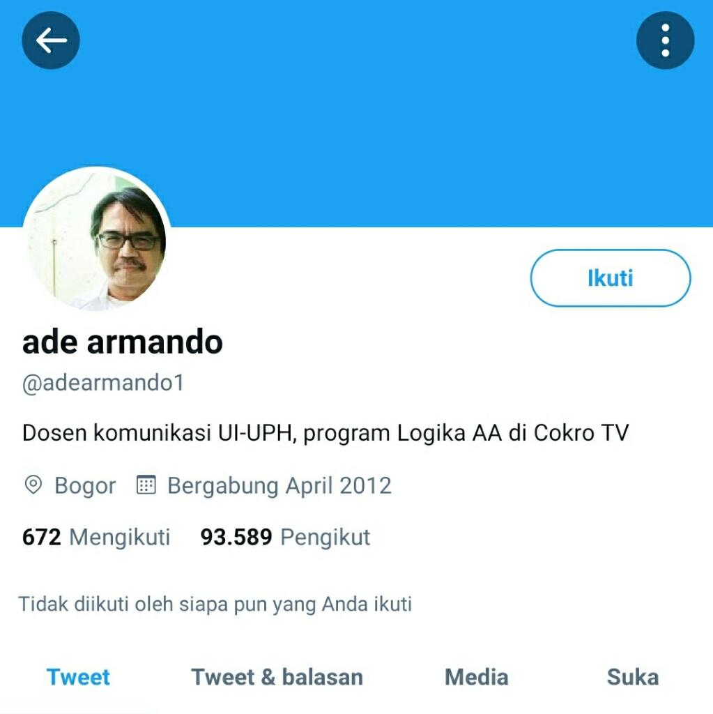 Akun Twitter Kena Suspensi, Ade Armando: Ulah Pasukan Siber