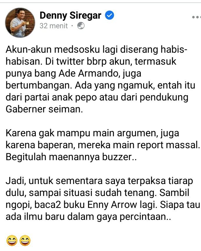 Akun Twitter Ade Armando hingga Denny Siregar Tiba-tiba Tumbang