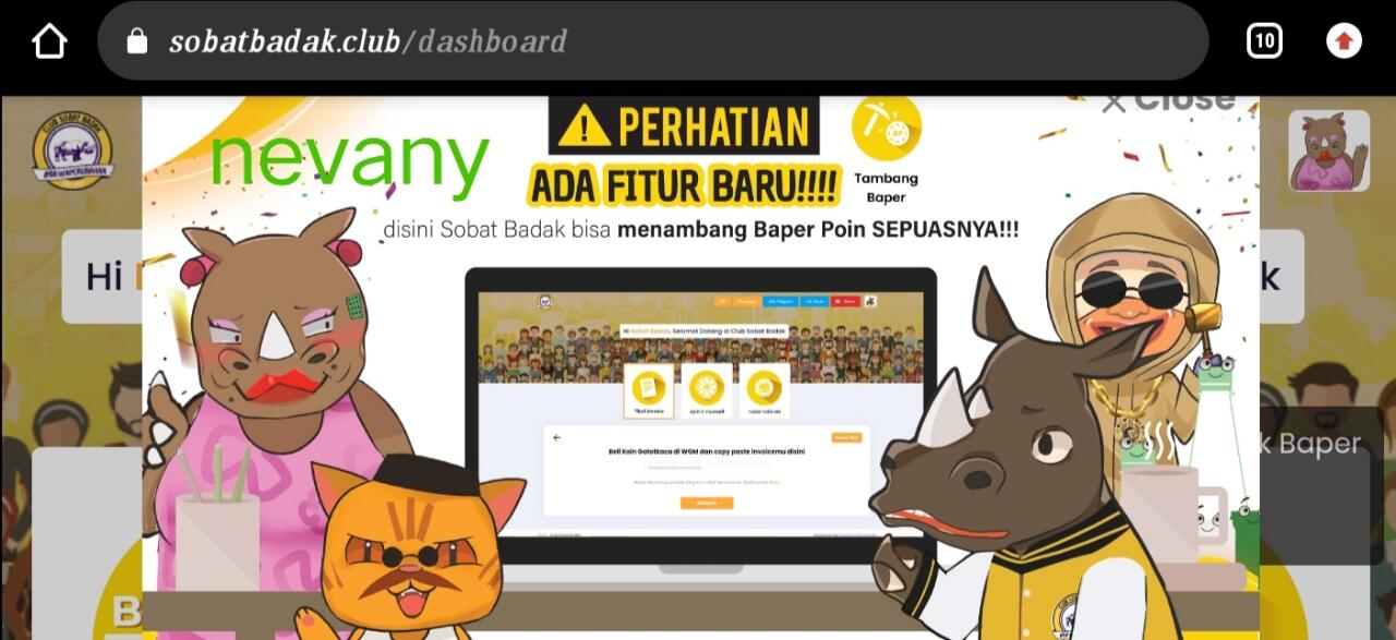 Ini Dia Pengalaman Ane Giat #BerburuBaperPoin dan Lapak Favorit di Club Sobat Badak