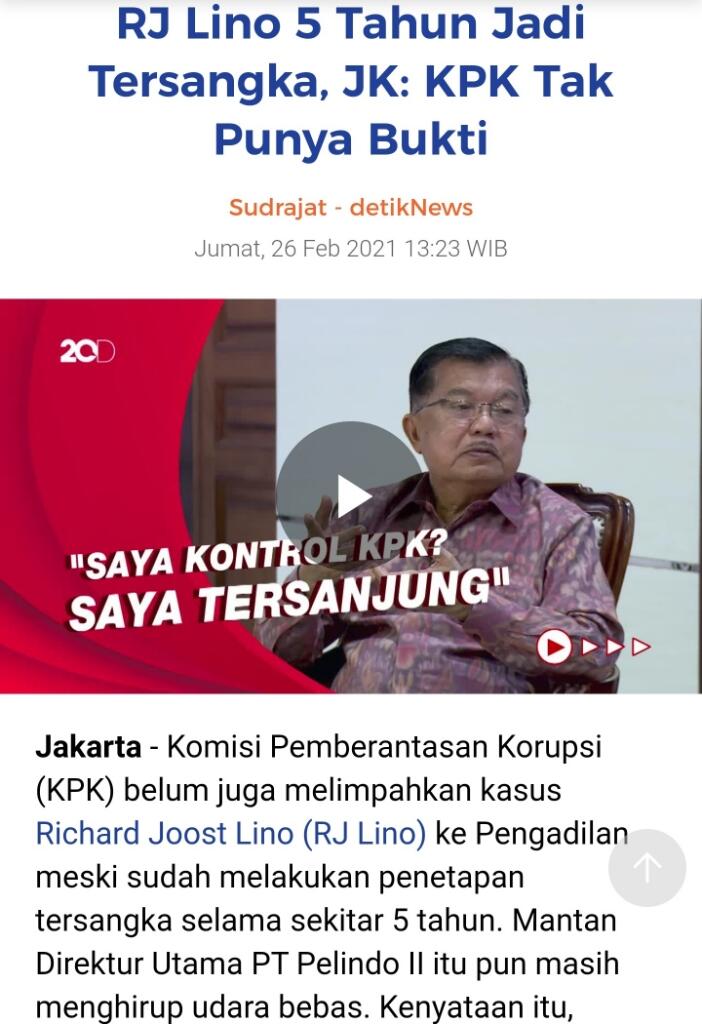 RJ Lino Didakwa Rugikan Negara Rp28 Miliar di Proyek QCC