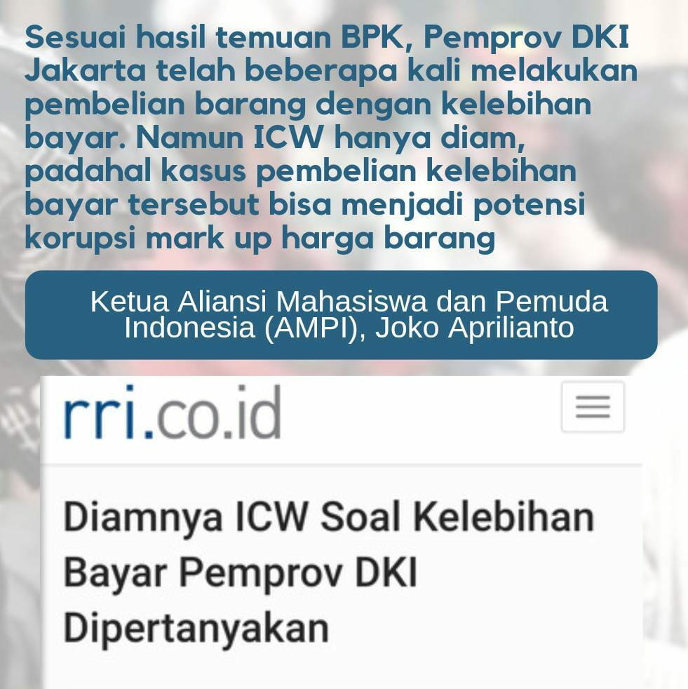 Ketua AMPI Sorot Sikap ICW ke Pemprov DKI Jakarta