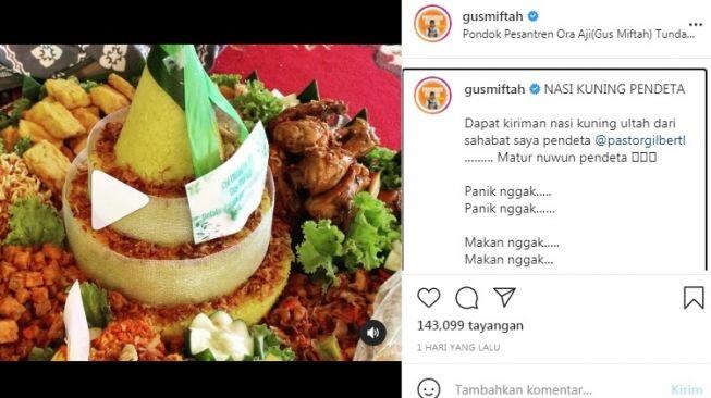 Ulang Tahun Dapat Nasi Kuning dari Pendeta, Gus Miftah: Makan Enggak?