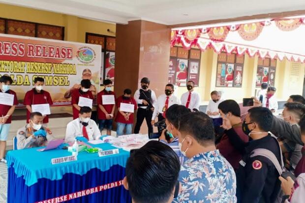Pekan Pertama Agustus, Polda Sumsel Tangkap 13 Tersangka Narkoba