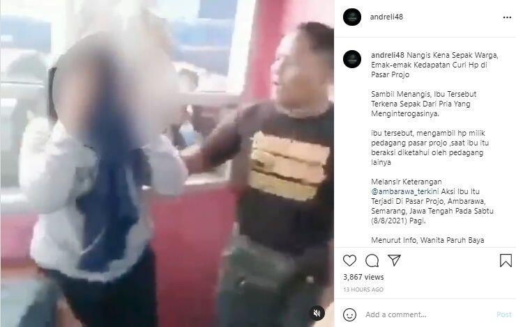 Viral Wanita Paruh Baya Nangis Dianiaya Warga Karena Maling,Publik sampai Enggak Tega