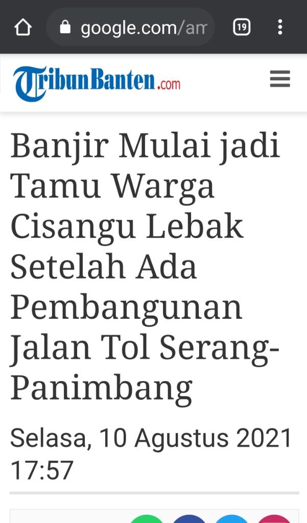 Banjir Bandang Lebak Akibat Pembangunan Jalan Tol Serang-Panimbang