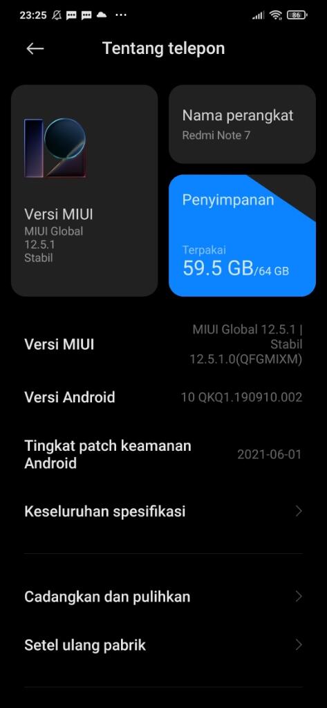 MIUI 12.5.1 Redmi note 7 Tambah Smooth